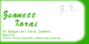 zsanett korai business card